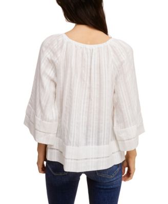 Dobby Stripe Cotton Boho Top