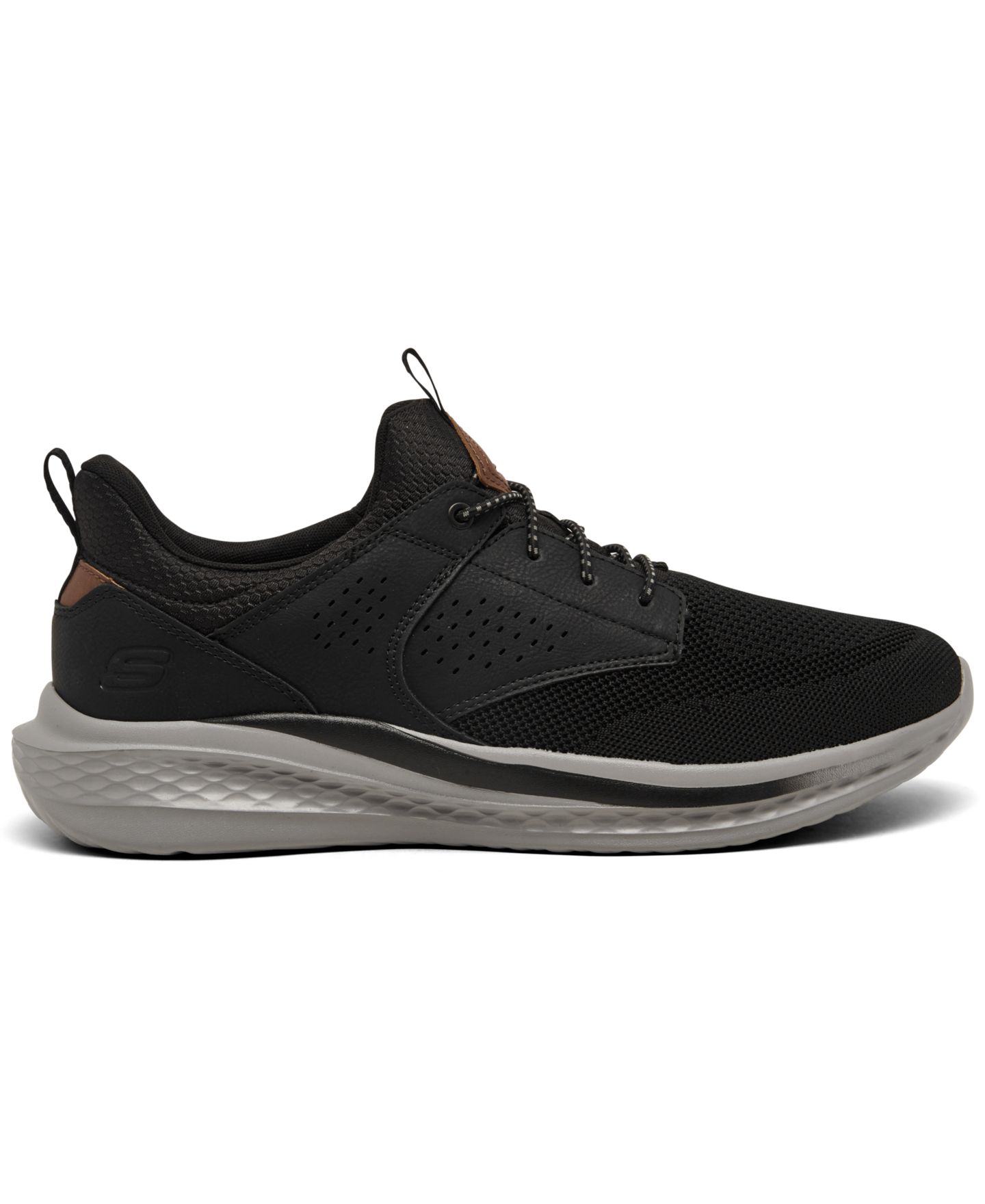 Мужские кроссовки Skechers Relaxed Fit: Slade - Breyer Casual, цвет: Чёрный / Коричневый — фото 2