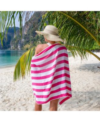 Cali Cabana Striped Soft Cotton 4 Pack Beach Towels, 30x60 in