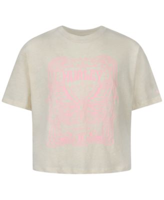 Hurley Girls' Front Tie Graphic T-Shirt - Soft Jersey, Short Sleeve, Knotted Detail - View #10