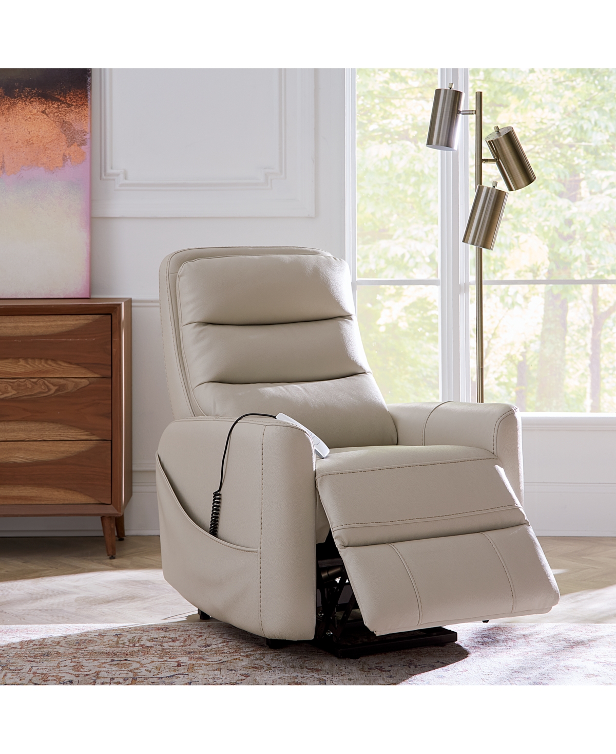 Macy's Nelman 34" Beyond Leather Power Lift Chair, Created For  In Dark Brown
