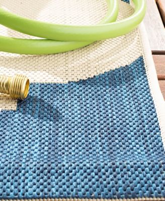 Courtyard CY6162 Beige and Navy 8' x 11' Outdoor Area Rug