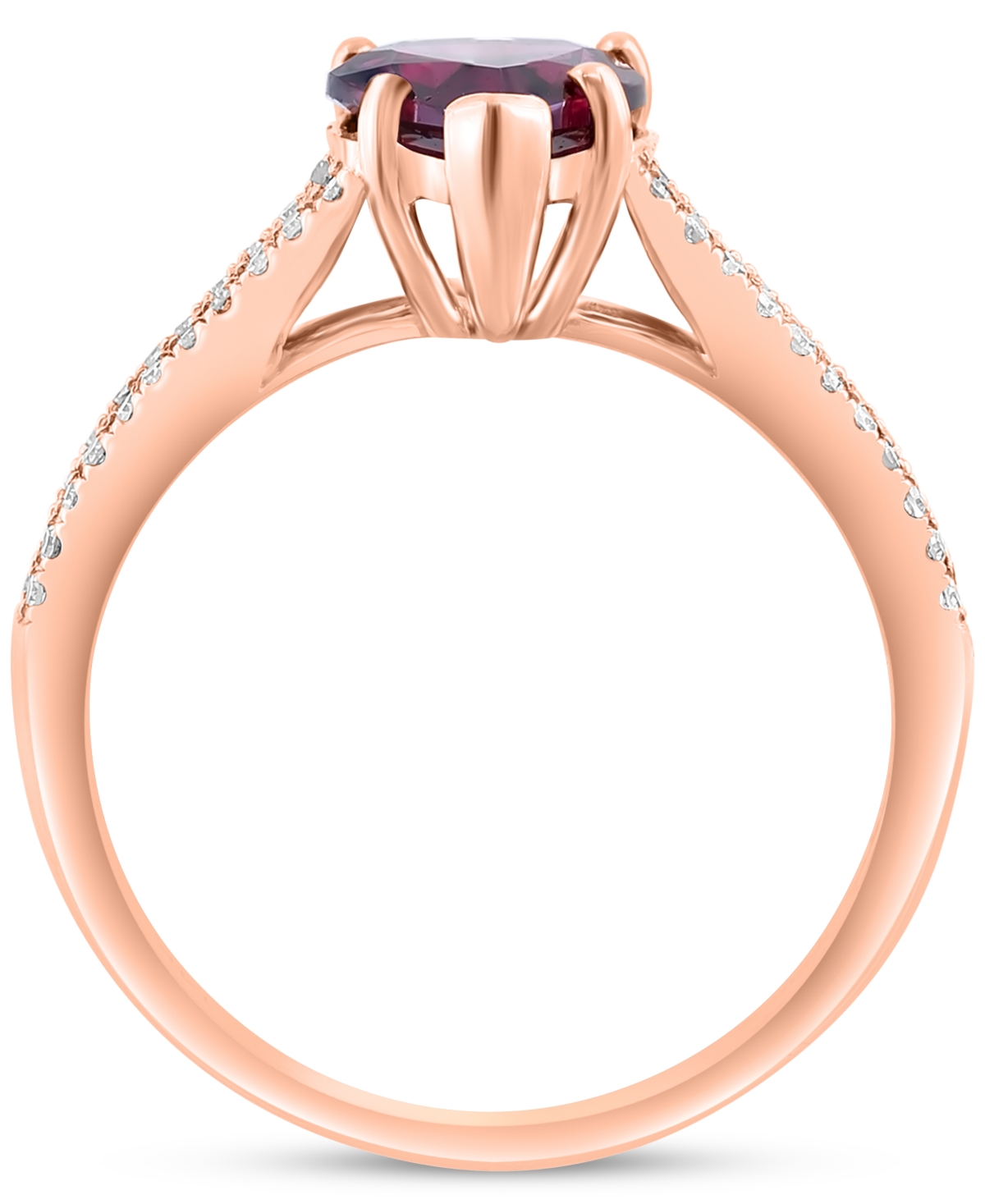 Effy Rhodolite (2-1/2 ct. t.w.) & Diamond (1/6 ct. t.w.) Statement Ring in 14k Rose Gold