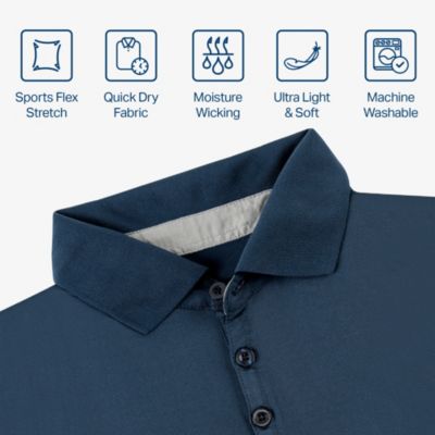 Men's Performance Stretch Golf Polo Shirt - 3 Pack