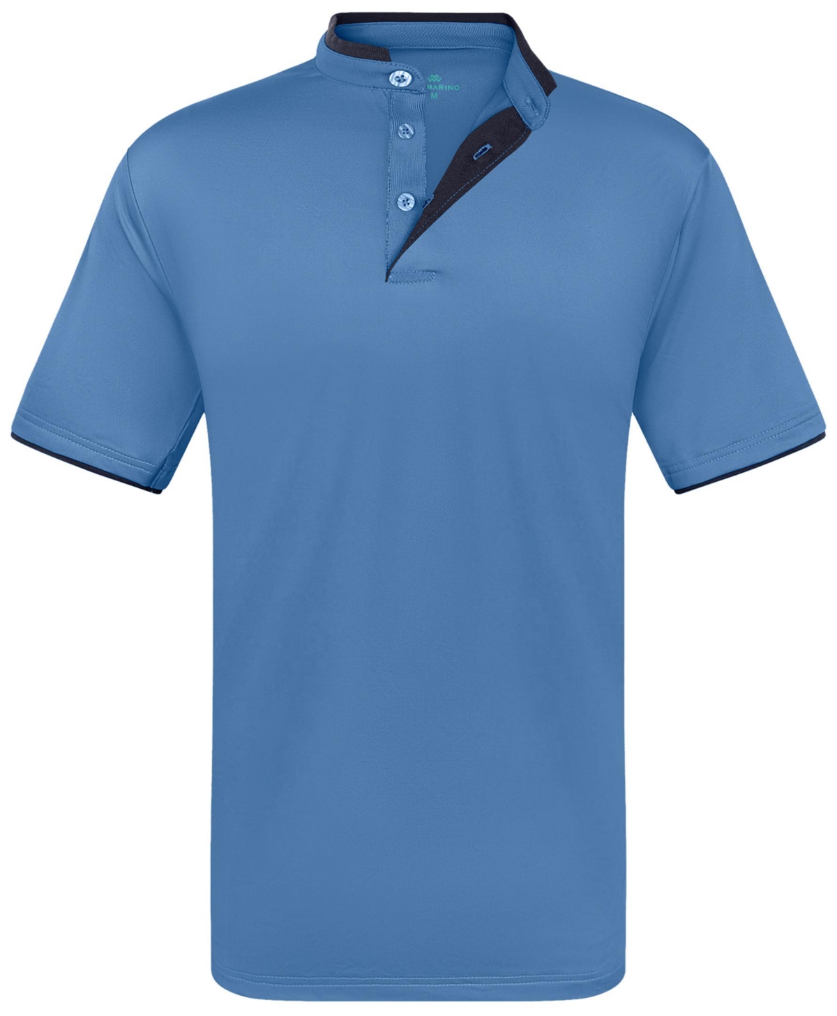 Mio Marino Big & Tall Short Sleeve Henley Polo Shirt with Contrast-Trim