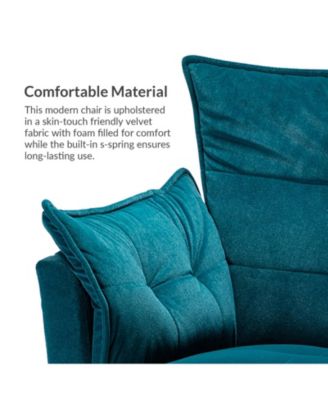 Velvet Accent Chair with Gold Legs