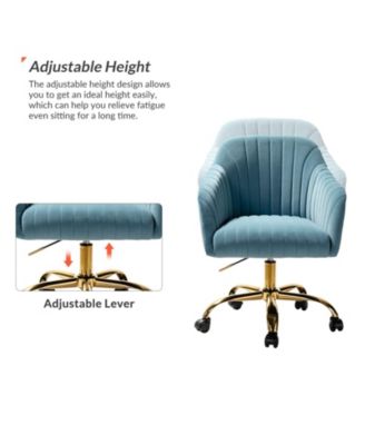 Velvet Home Office Desk Chair Height Adjustable Chair