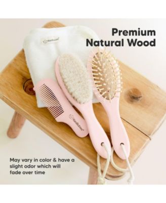 Baby Hair Brush, Oval Cradle Cap Brush, Soft Baby Brush for Infant, Newborn Hairbrush for Girls, Boys, Baby Scalp Brush