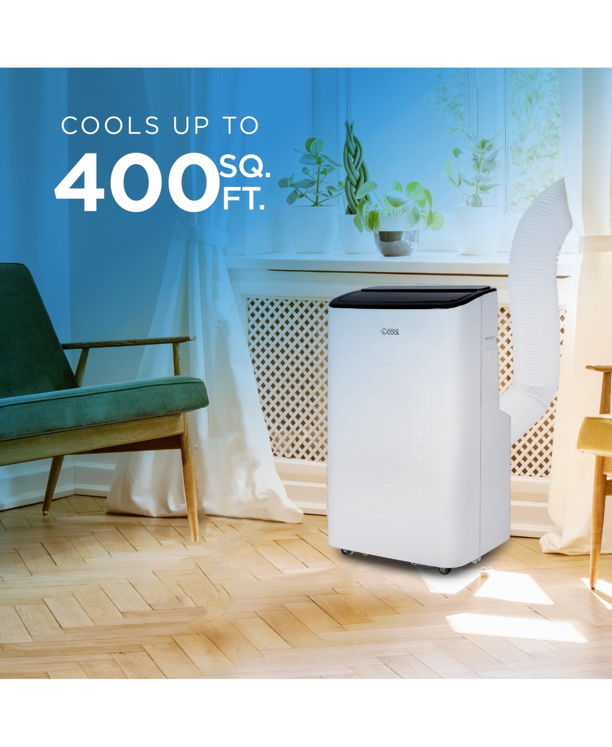 Commercial Cool Portable Air Conditioner, Dehumidifier & Fan, Portable Ac 9,000 Btu Bedroom Ac & Covers up to 450 Sq. Ft., Alexa & Wifi Enabled