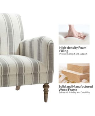 Erdahl Contemporary Arm Chair Stripe with wooden legs