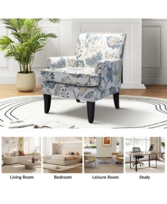 Herrera Classic Upholstered Armchair with Nail Head Trim