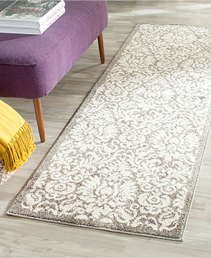 Safavieh Amherst AMT427 Dark Grey and Beige 2'3" x 11' Runner Outdoor