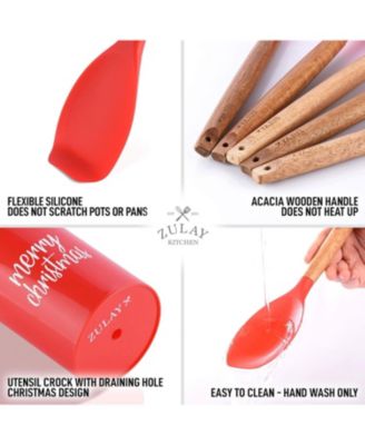 Christmas Silicone Spatula with Utensil Holder