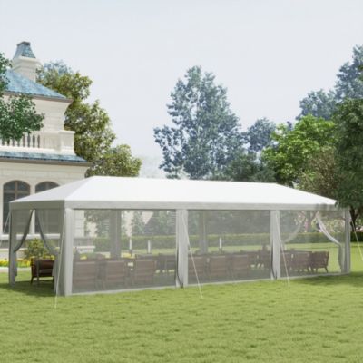 10' x 28' Party Tent with 8 Removable Net Sidewalls,