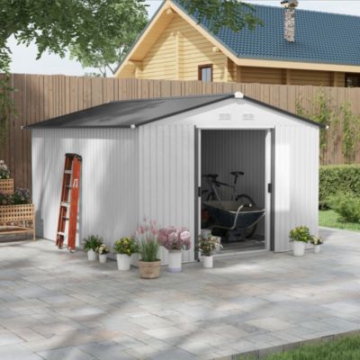 11ft x 9ft Outdoor Metal Storage Shed with 2 Doors,