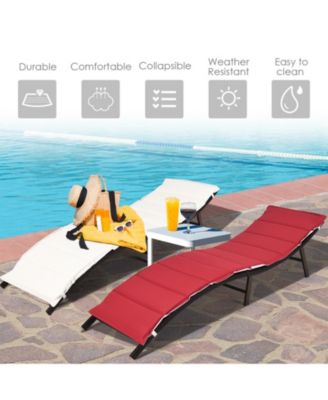 2 Pieces Folding Patio Lounger Chair