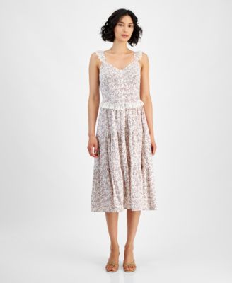 And Now This - Women's Tiered Lace-Trim Midi Dress