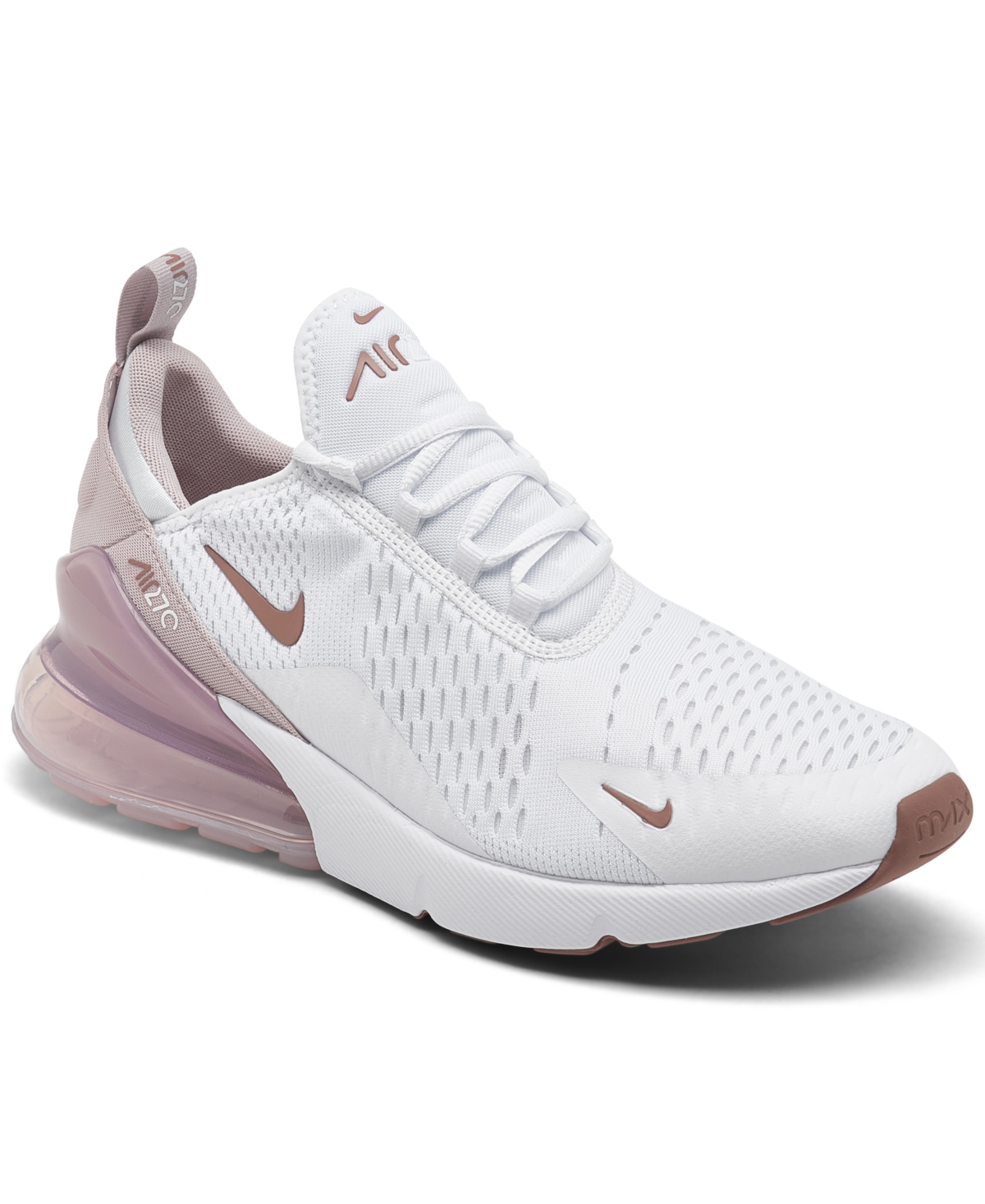Women's Air Max 270 Casual Sneakers from Finish Line - WHITE/PLAT VIOLET/SMOKEY