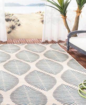 Courtyard CY7504 Beige and Anthracite 8' x 11' Sisal Weave Outdoor Area Rug