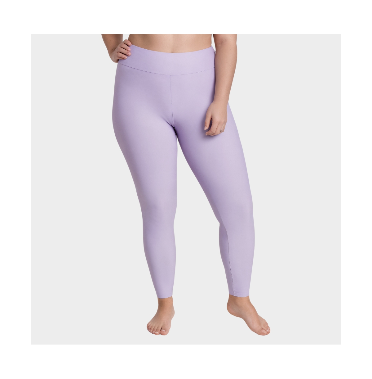Plus Size Long Swim Leggings - Lavender