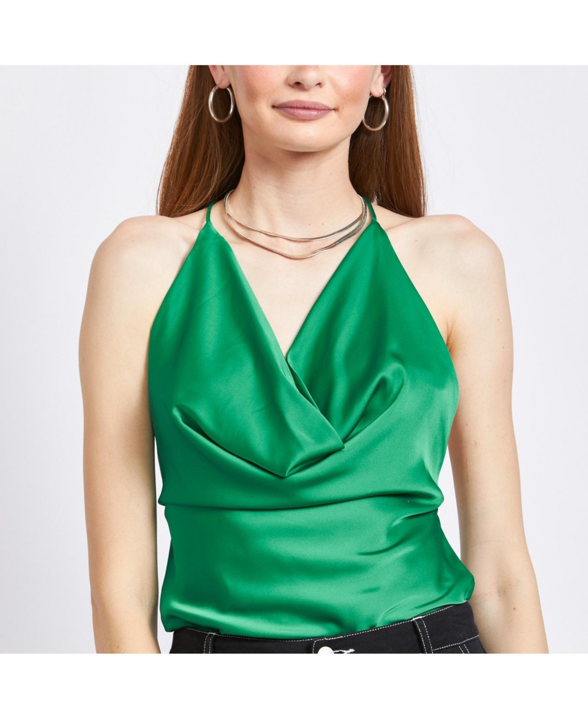 Women's Lila Cowl Neck Top - Green