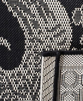 Courtyard CY3305 Black and Sand 5'3" x 7'7" Sisal Weave Outdoor Area Rug