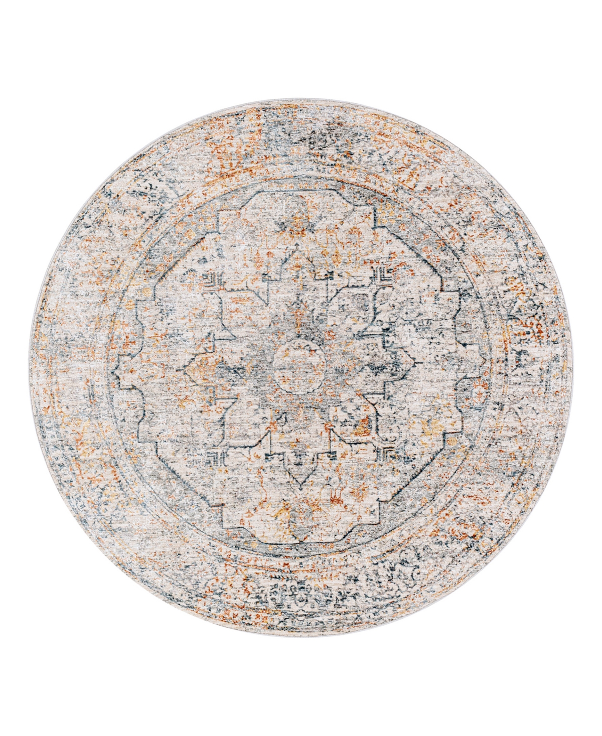 Shop Surya Laila Laa-2310 5'3x5'3 Round Area Rug In Silver