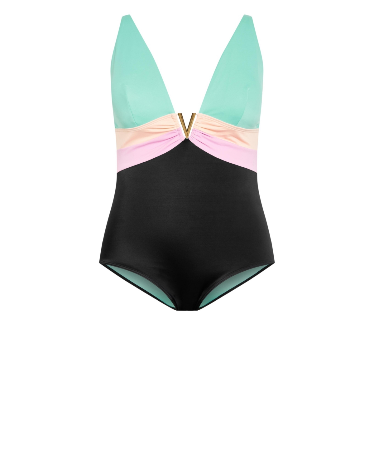 City Chic Plus Size Natalia Colour Block 1 Piece