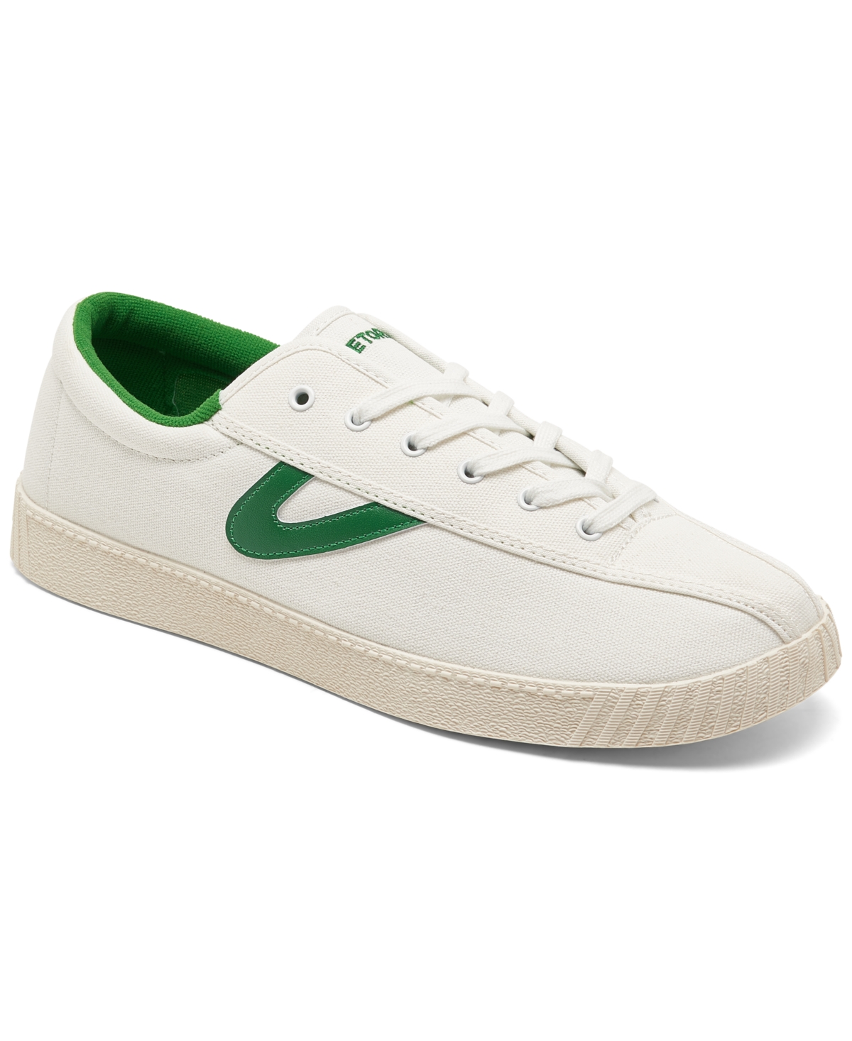 Tretorn Men's Nylite Plus Canvas Casual Sneakers From Finish Line In White,gree