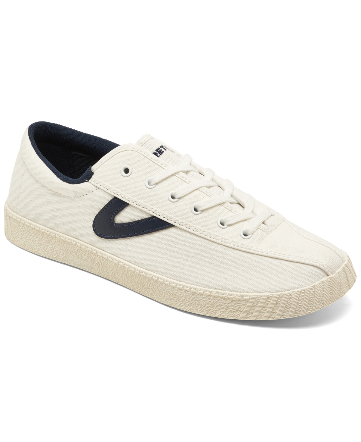 Tretorn Men's Nylite Plus Canvas Casual Sneakers From Finish Line In White,navy