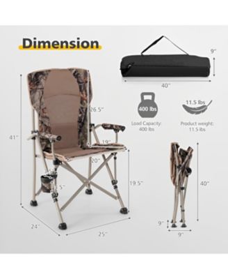 Portable Camping Chair with 400 LBS Metal Frame and Anti-Slip Feet