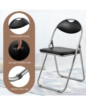 2 Pieces Portable Folding Dining Chairs Set with Carrying Handles