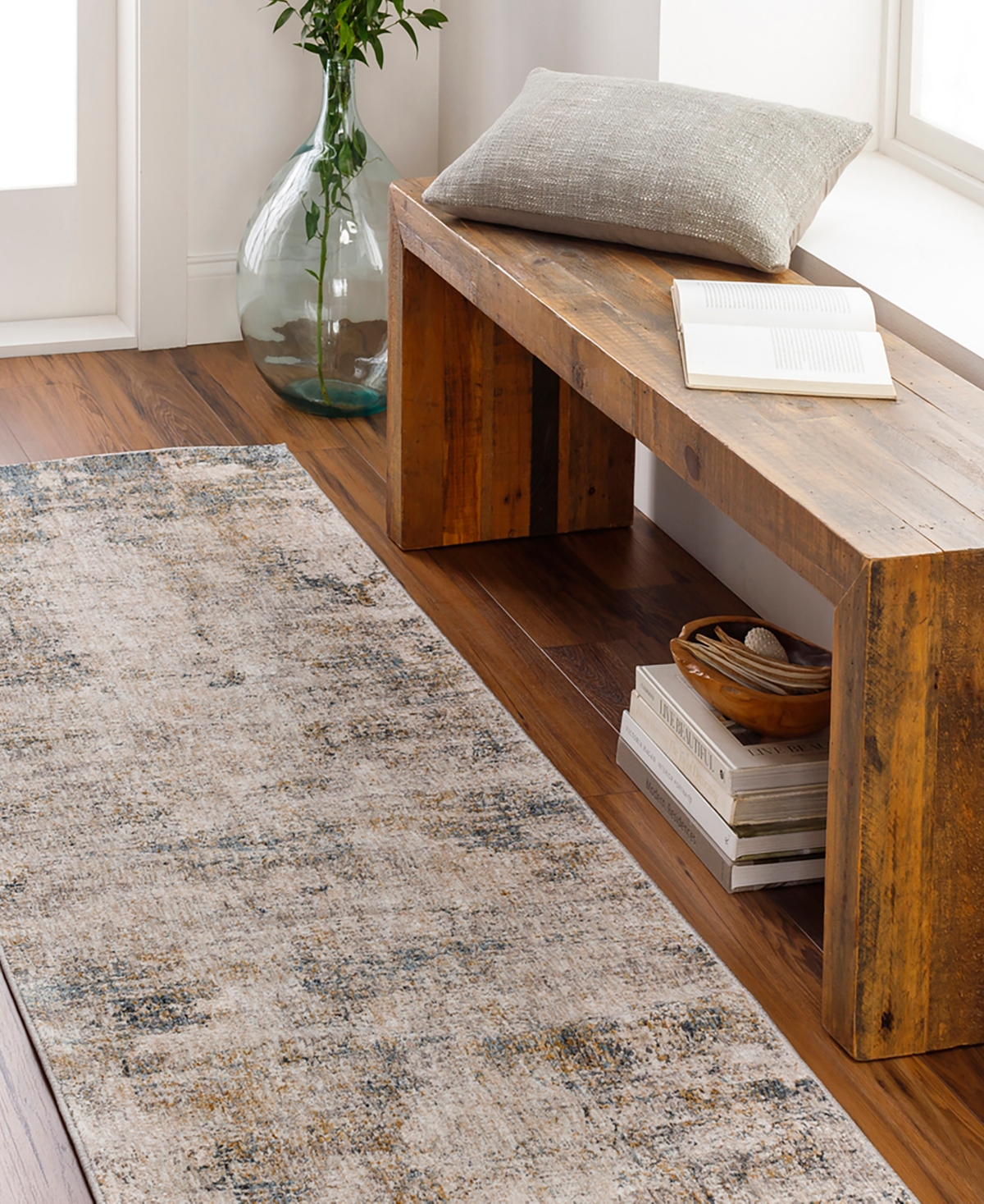 Surya Cardiff Cdf-2304 2'7x7'3 Runner Area Rug In Gray- Mist