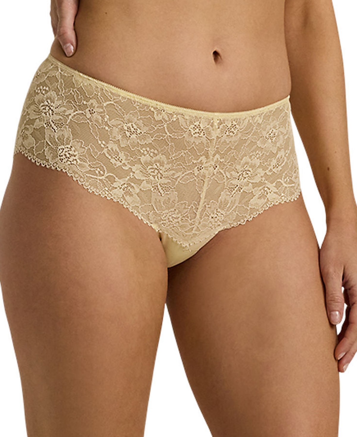 Women's Lace Hipster Brief Underwear 4L0029 - Lemon Chiffon