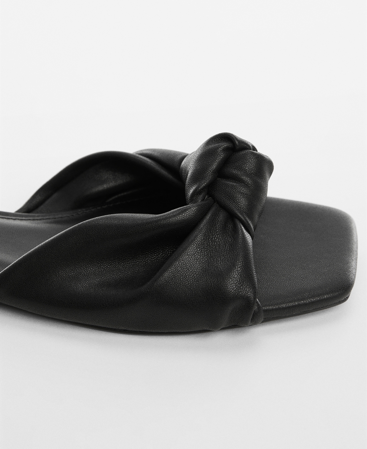 Shop Mango Women's Square Toe Knot Sandals In Black