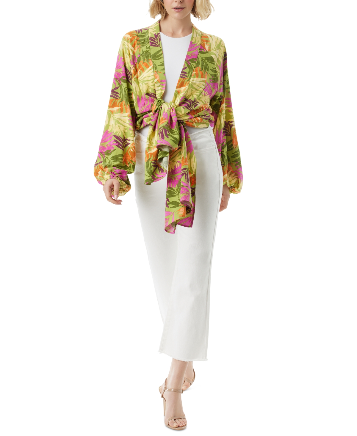 Shop Jessica Simpson Women's Agnette Hilow Long-sleeve Kimono In Pickled Pepper