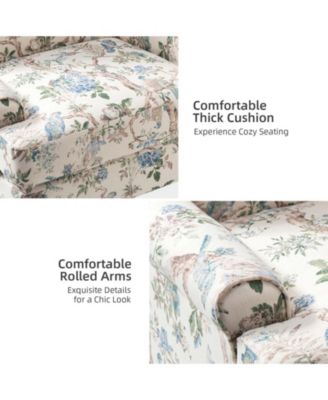 Lucretia Modern Upholstered Accent Chair with Patterned Cushion