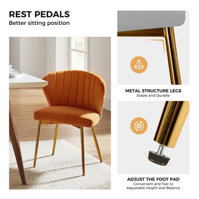 Aruna Velvet Side Chair with Metal Legs