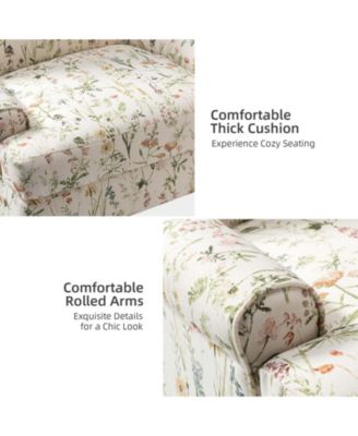 Lucretia Modern Upholstered Accent Chair with Patterned Cushion