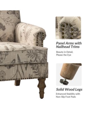 Lakeydra Farmhouse Style Armchair with Pattern Design