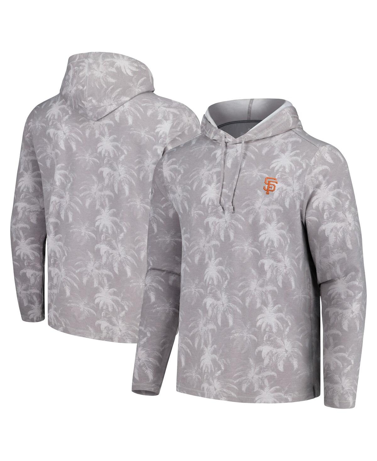 Shop Tommy Bahama Men's Gray San Francisco Giants Palm Frenzy Hoodie Long Sleeve T-shirt