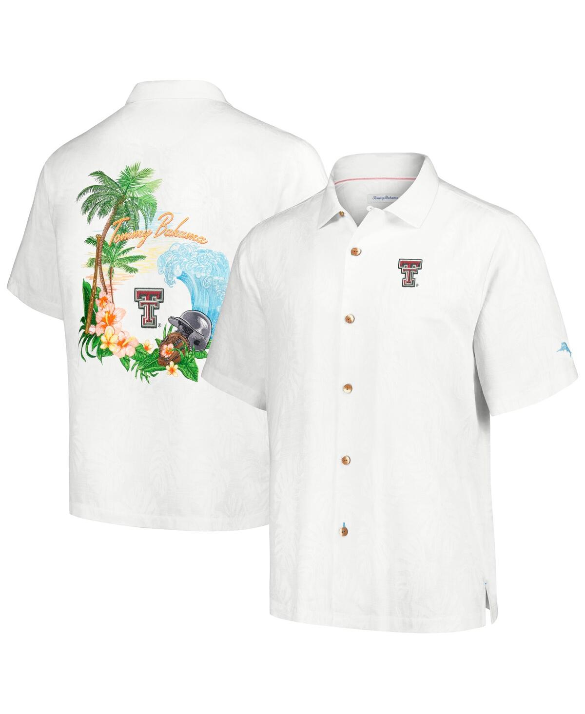 Men's White Texas Tech Red Raiders Castaway Game Camp Button-Up Shirt - White