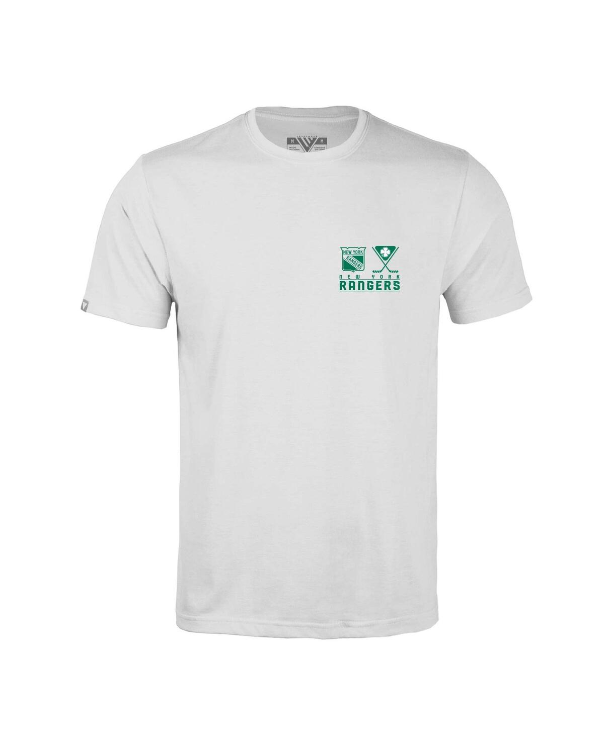 Shop Levelwear Men's White New York Rangers St. Patrick's Day Richmond T-shirt