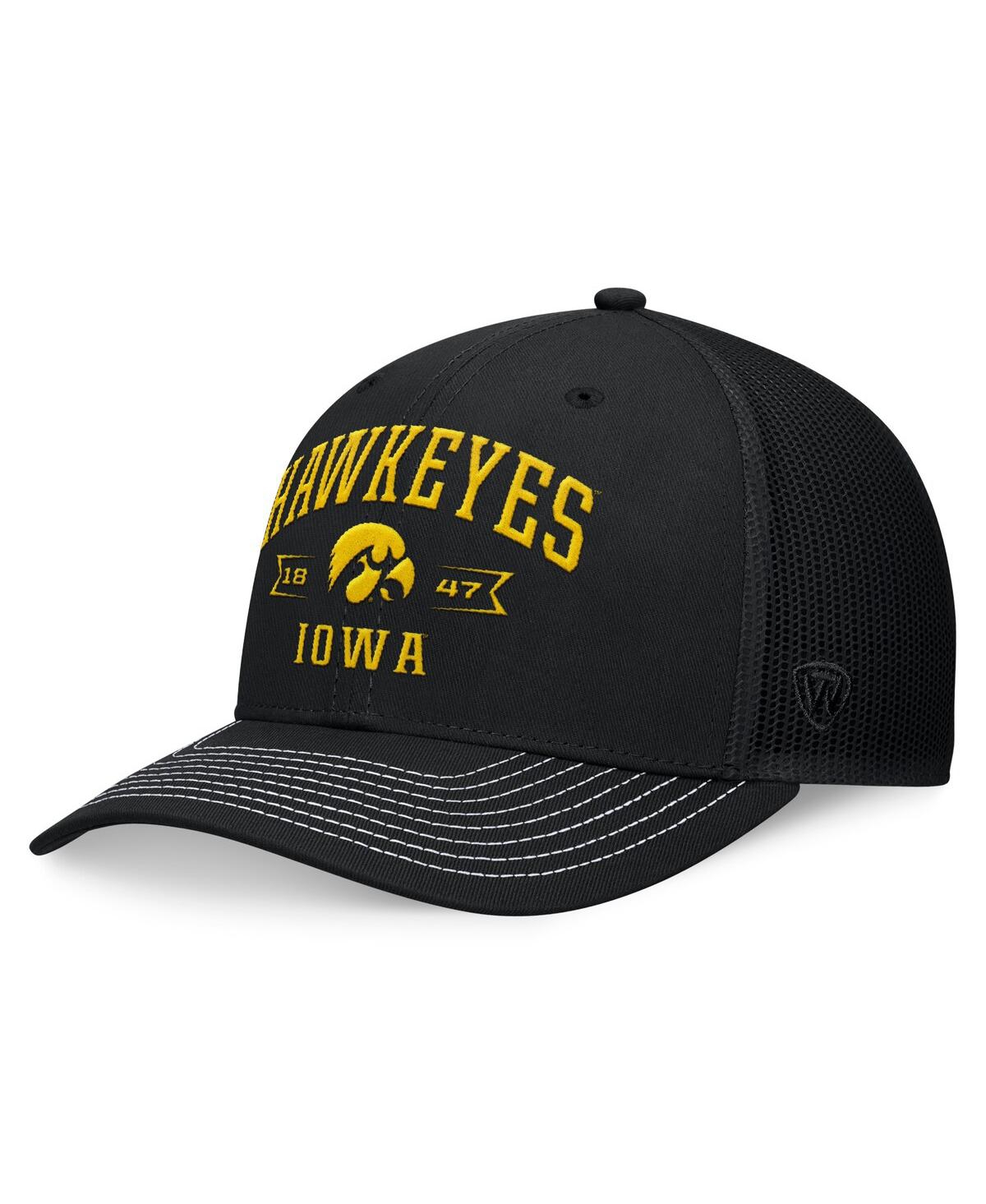 Men's Black Iowa Hawkeyes Carson Trucker Adjustable Hat - A