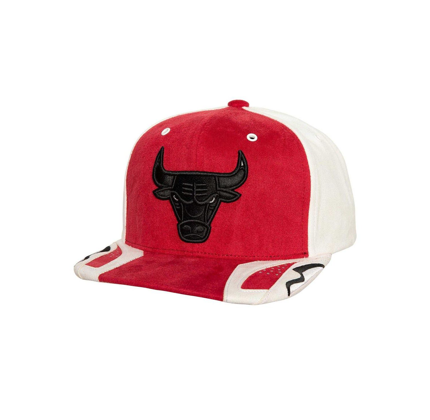 Mitchell Ness Men's White/Red Chicago Bulls Day 6 Snapback Hat