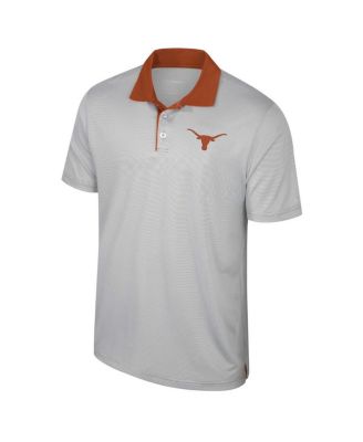 Men's Gray Texas Longhorns Big Tall Tuck Striped Polo