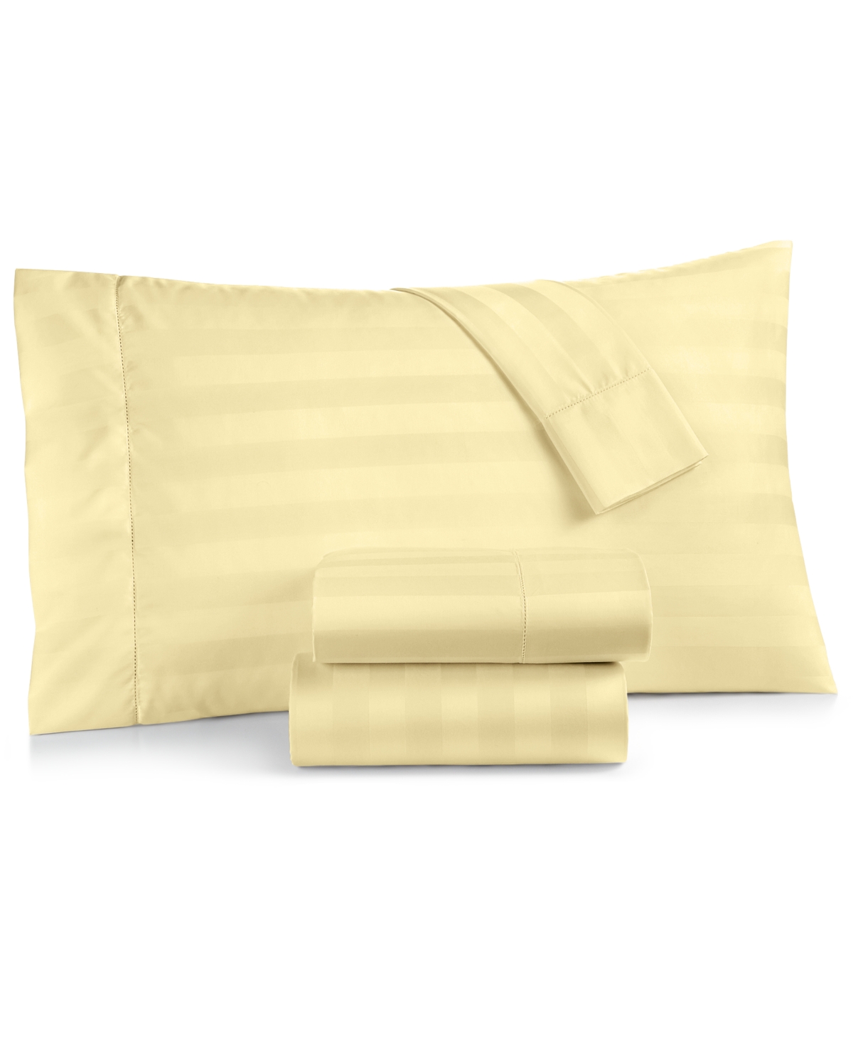 Shop Charter Club Damask 1.5" Stripe 550 Thread Count 100% Cotton 4-pc. Sheet Set, California King, Created For Macy's In Buttercup