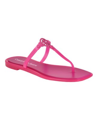 Calvin Klein Women s Edhen Open toe Jelly Thong Sandals Macy s