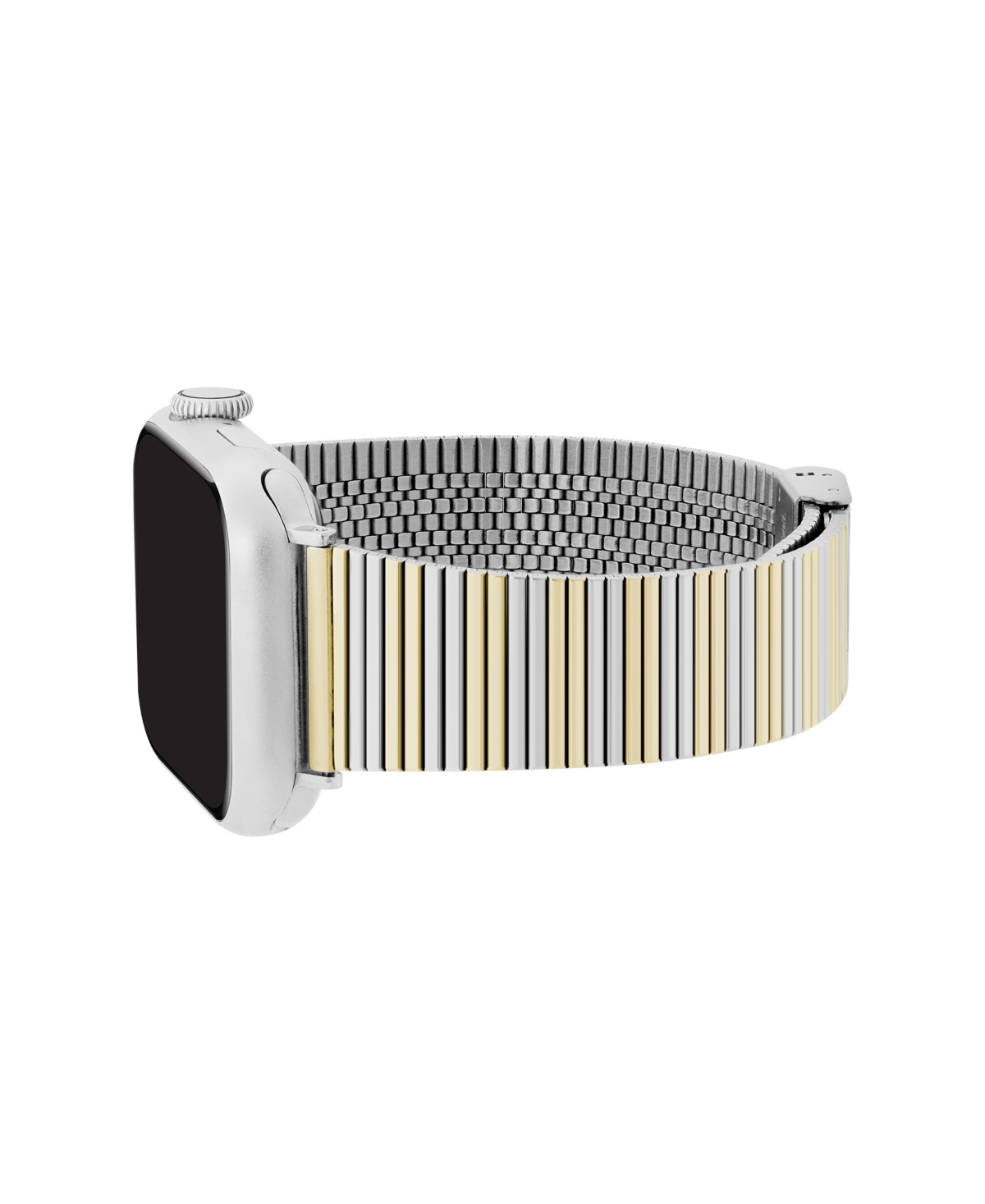 Anne Klein Women's Two-Tone Stainless Steel Ribbed Bracelet designed for Apple Watch 42mm (Series 10) & 38/40/41mm - Gold-Tone/Silver-Tone