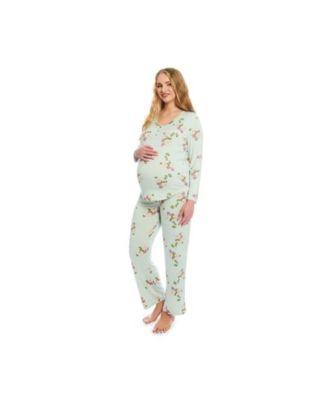 Maternity Laina Top Pants Nursing Pajama Set